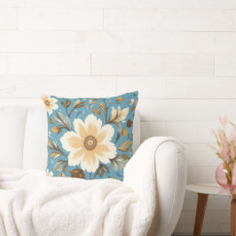 Cojín Decorativo Flor de crema