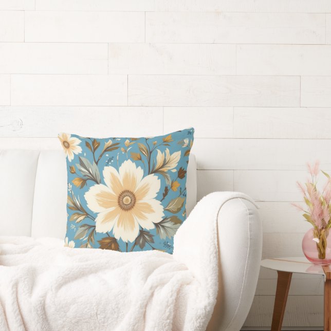 Cojín Decorativo Flor de crema (Sofá)