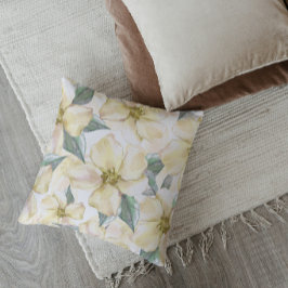 Cojín Decorativo Flor de Crema al Acuarela - Floral Neutral