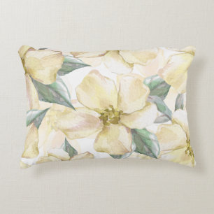 Cojín Decorativo Flor de Crema al Acuarela - Floral Neutral