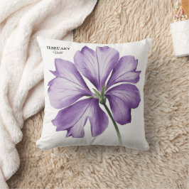 Cojín Decorativo Flor de cumpleaños de febrero: regalo personalizad
