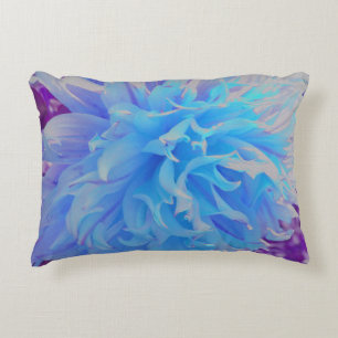 Cojín Decorativo Flor de Dalia Decorativa Azul Elegante