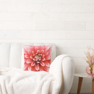Cojín Decorativo Flor de Dalia Rosa – Naturaleza Floral Elegante