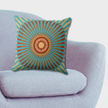 Cojín Decorativo Flor de estrella Naranja y azul centrada en regula<br><div class="desc">La almohada con flores de color azul y naranja estrella forma parte de la colección "Muro Naranja" y "Decoración del hogar". El patrón de superficie permite la personalización del color. Siga el enlace - Editar con la herramienta de diseño - para seleccionar un color de relleno y la coloración de...</div>