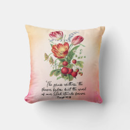Cojín Decorativo Flor De Flor De Hierro De Dios Verso De Biblia