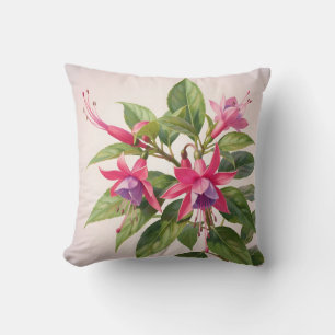 Cojín Decorativo Flor de fucsia rosa vibrante