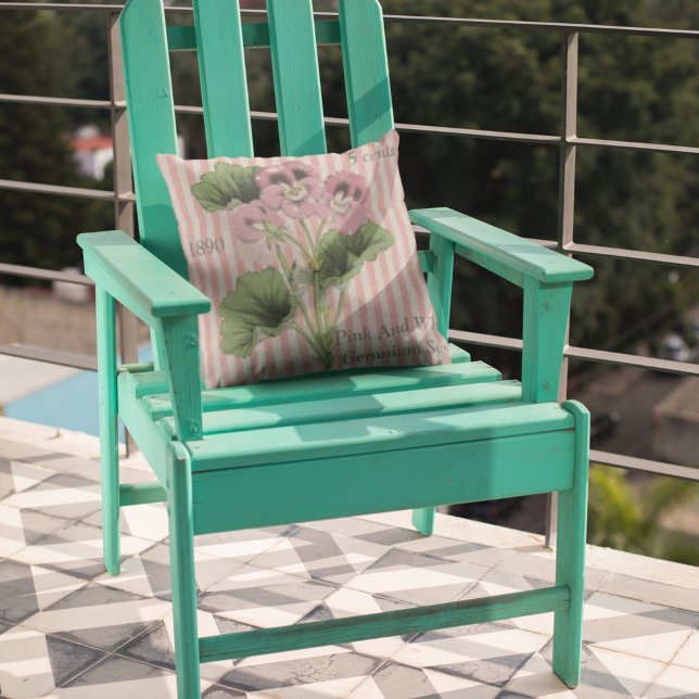 Cojín Decorativo Flor de geranio blanco rosado personalizada (Subido por el creador)