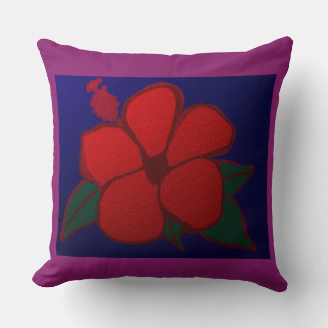 Cojín Decorativo Flor de Hibisco (Anverso)