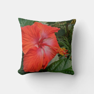Cojín Decorativo Flor de Hibisco Rojo