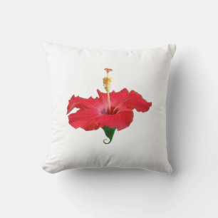 Cojín Decorativo Flor de Hibisco Rojo Tropical