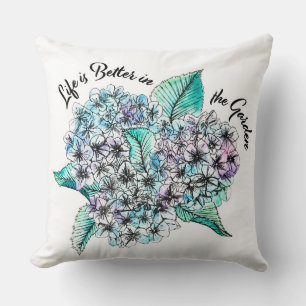 Cojín Decorativo Flor de hortensia