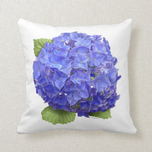 Cojín Decorativo Flor de Hortensia Azul