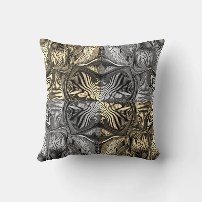 Cojín Decorativo Flor De Iris Púrpura / Sepia / B & W / Cuatro / (Reverso)