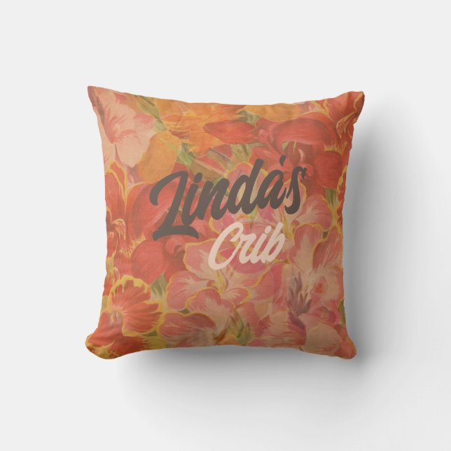 Cojín Decorativo flor de jardín de rosas florales disfrazados (Anverso)