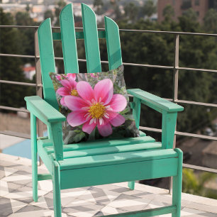 Cojín Decorativo Flor De Jardín Rosa Con Centro Amarillo