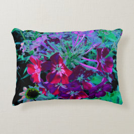 Cojín Decorativo Flor de jardín rosada, púrpura y rosada