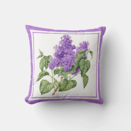 Cojín Decorativo Flor de Lilac Vintage Floral verde púrpura botánic
