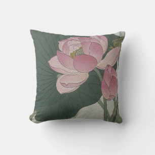 Cojín Decorativo Flor de Loto en Flor por Ohara Koson
