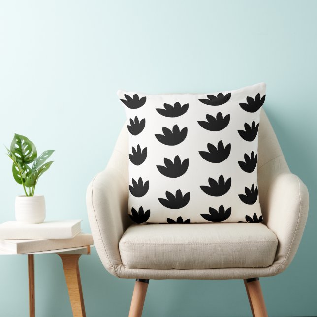 Cojín Decorativo Flor de Loto Negro (Silla)