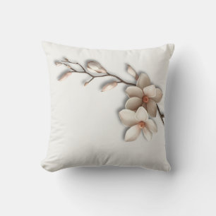 Cojín Decorativo Flor de Magnolia Minimalista Zen