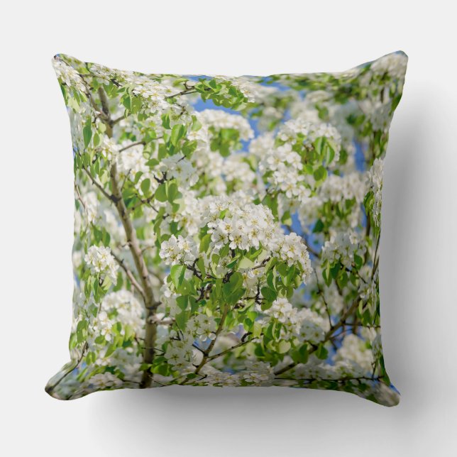 Cojín Decorativo Flor de manzana de cangrejo (Anverso)