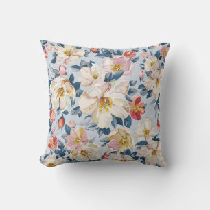 Cojín Decorativo Flor de manzana, patrón de elegancia.