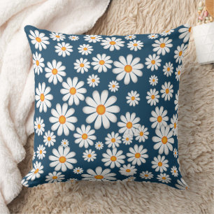 Cojín Decorativo Flor de margarita botánica chic