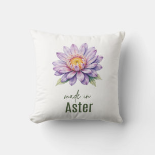 Cojín Decorativo Flor de nacimiento de aster de septiembre agradeci