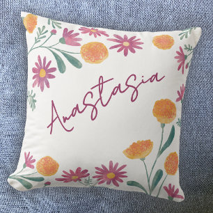 Cojín Decorativo Flor de nacimiento de octubre personalizada Marigo