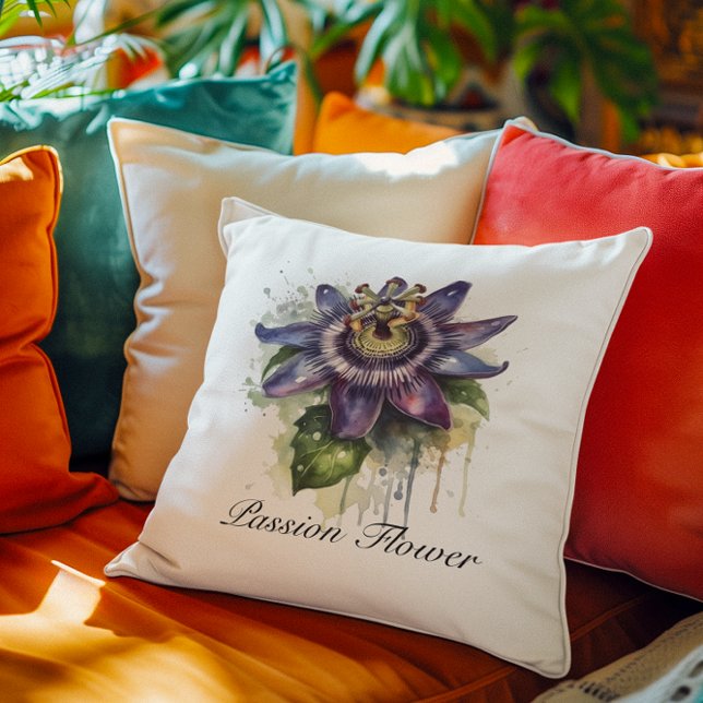 Cojín Decorativo Flor de pasión púrpura apasionada (Subido por el creador)