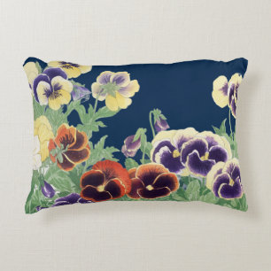 Cojín Decorativo Flor de pensamiento japonesa vintage Ukiyo-e botán