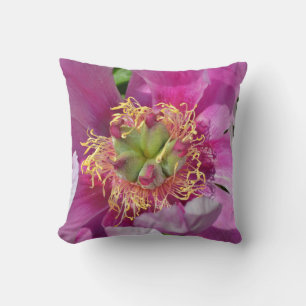 Cojín Decorativo Flor de peonía china rojo macro Postcard Orna Meta