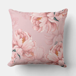 Cojín Decorativo Flor de peonía floral rosa