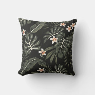Cojín Decorativo Flor de plumeria vintage tropical, estrelitzia, pa