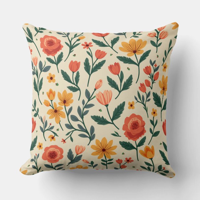 Cojín Decorativo Flor de primavera (Anverso)