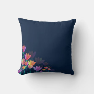 Cojín Decorativo Flor de primavera con fondo azul