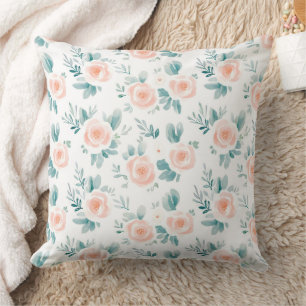 Cojín Decorativo Flor de primavera de Peach Peonies