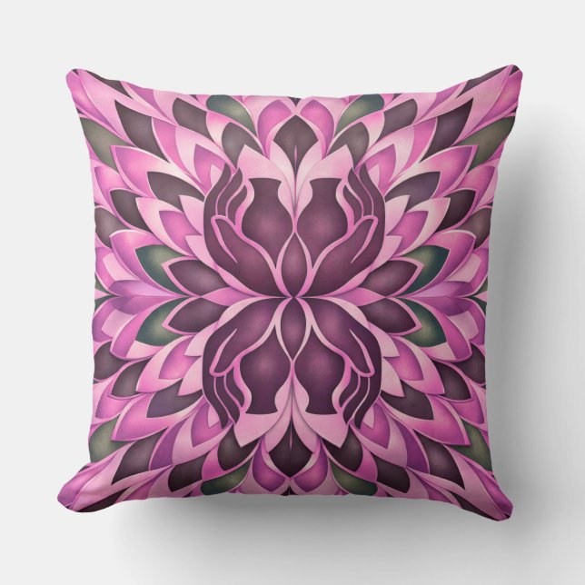 Cojín Decorativo Flor de Prisma Rosa (Anverso)