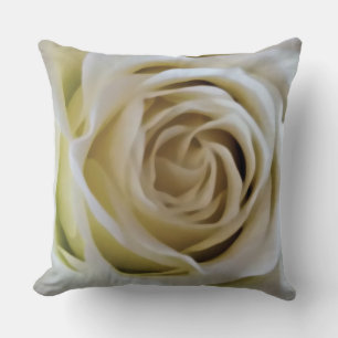 Cojín Decorativo Flor de rosa blanco crema