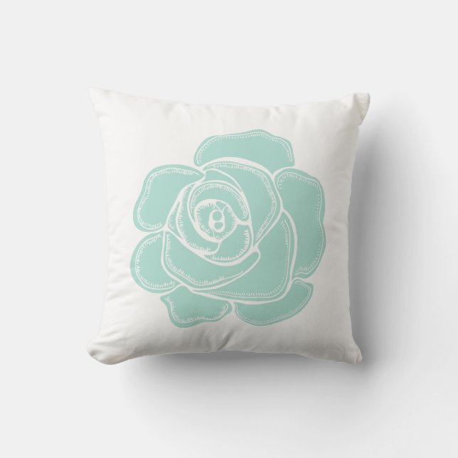 Cojín Decorativo Flor de Rosa de menta (Anverso)