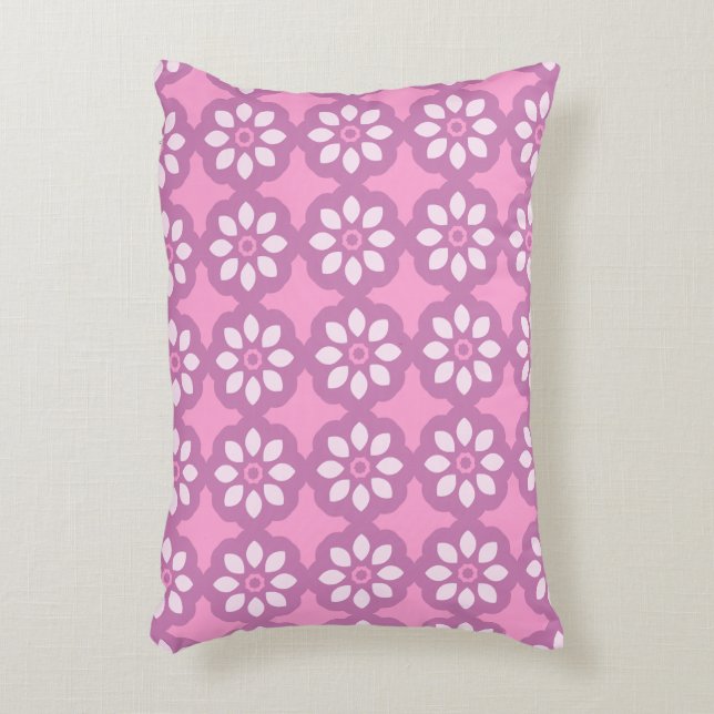 Cojín Decorativo Flor de Rosa Retró  (Frente (Vertical))