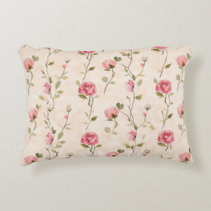 Cojín Decorativo Flor de rosas rosa crema de melocotón