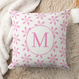 Cojín Decorativo Flor de Sakura rosa suave dibujada a mano Minimali