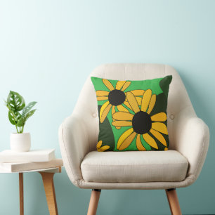 Cojín Decorativo Flor de Susana ojos negros Floral