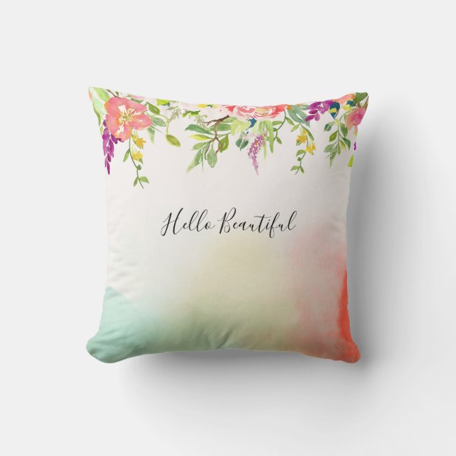 Cojín Decorativo Flor de tinte de rosa (Anverso)