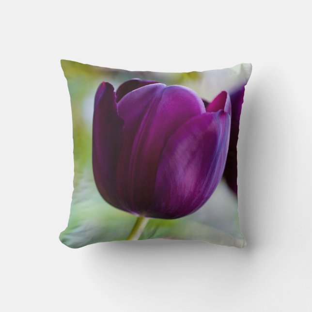Cojín Decorativo Flor de tulipán morado Cushiro (Anverso)