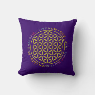 Cojín Decorativo Flor de vida con reglas de vida