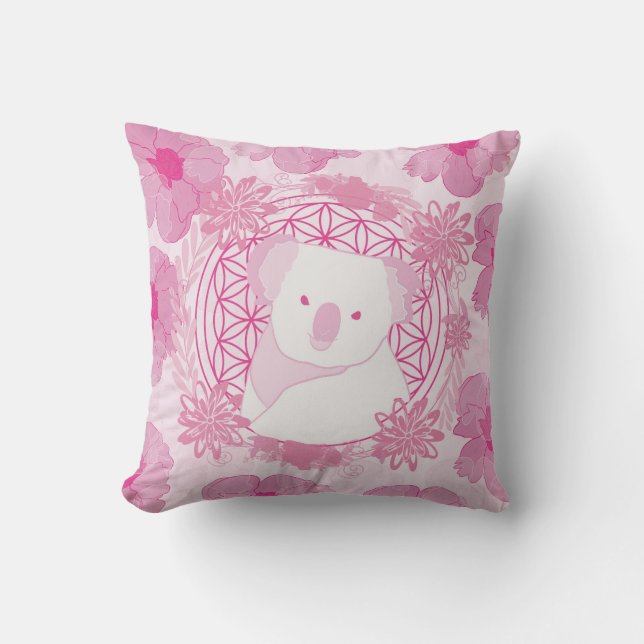 Cojín Decorativo Flor de vida de Koala (Anverso)