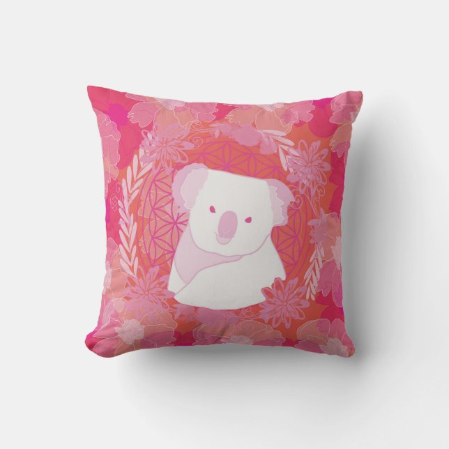 Cojín Decorativo Flor de vida de Koala (Anverso)