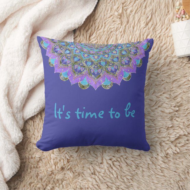 Cojín Decorativo Flor De Vida - Mandala Estilo India 2 (Manta)